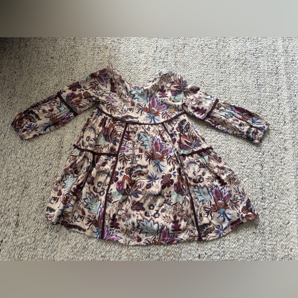 Laura Ashley Cream Floral Long-Sleeve Tiered Dress